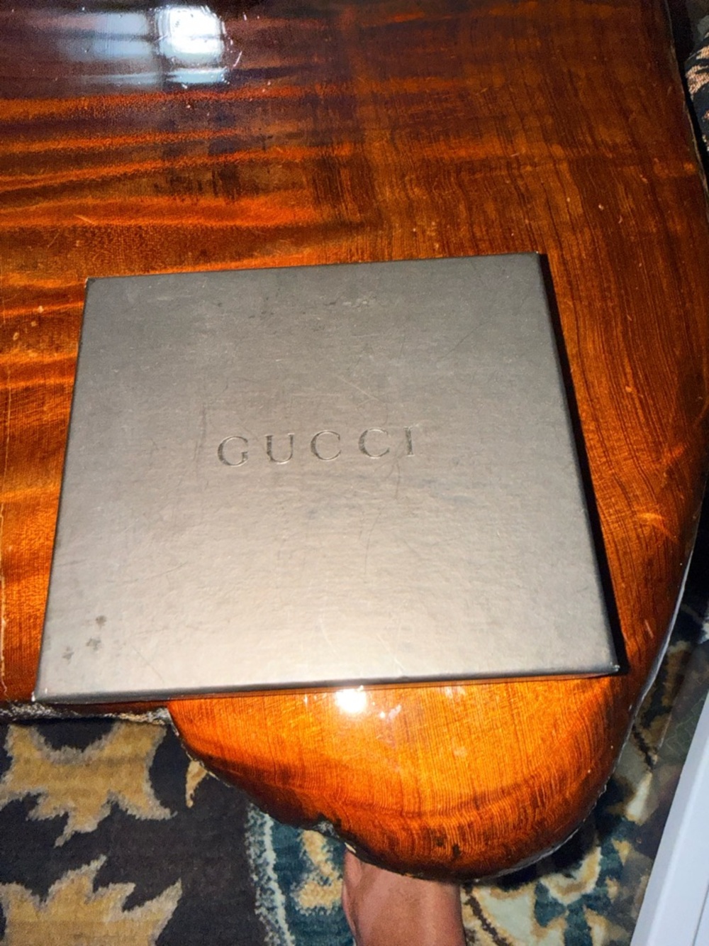 Gucci Brown Leather Wallet with Gold Double-G Emblem and Red/Green Stripe - Picture 7 of 7